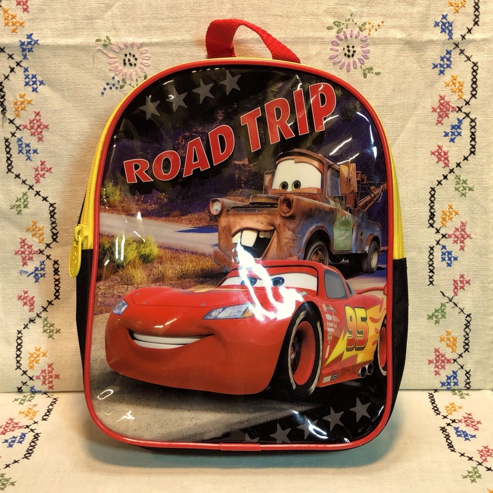 Disney Pixar Cars Mini Backpack "Road Trip" Lighting McQueen #95 and Mater